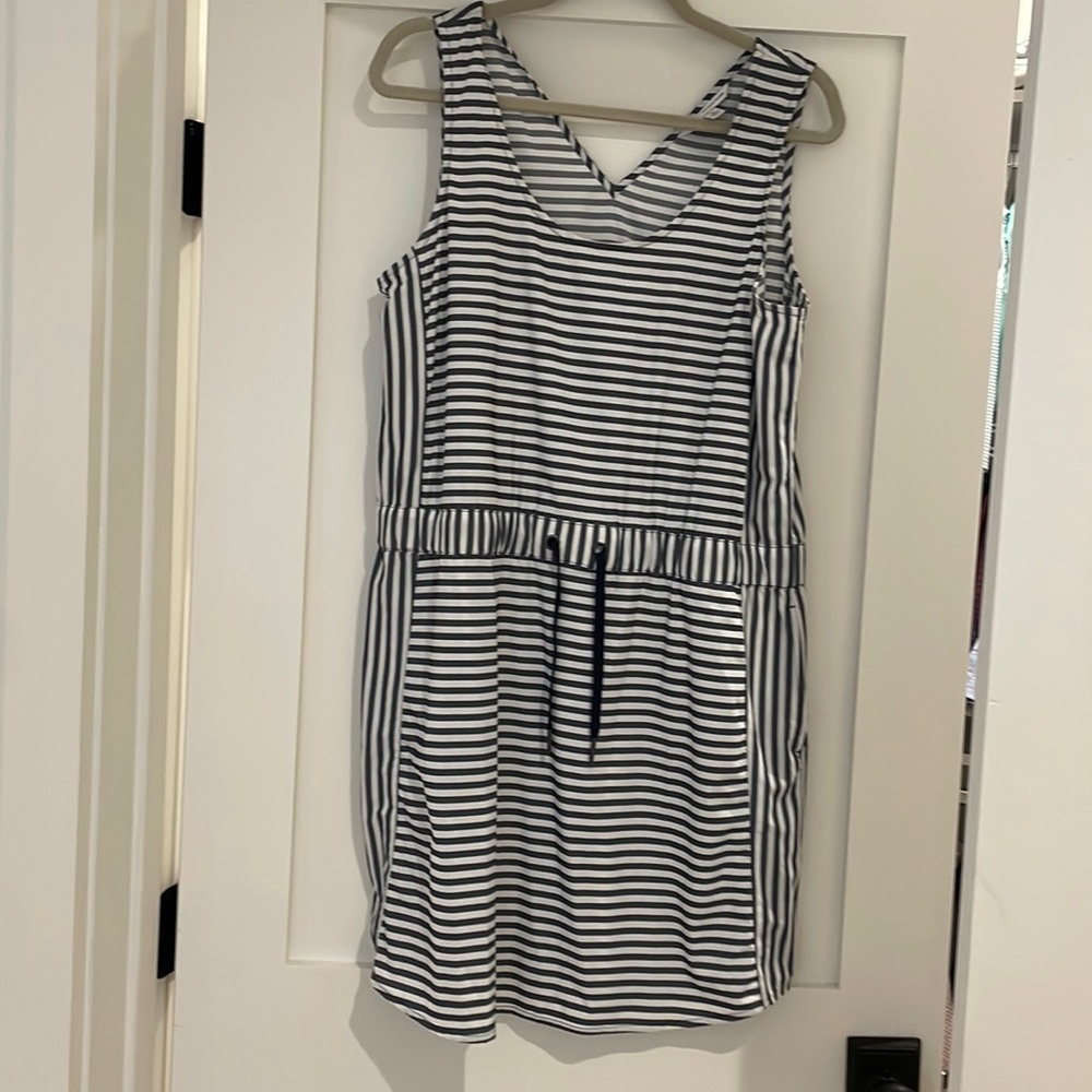 Southern Tide Navy and White Striped Sleeveless Mini Dress